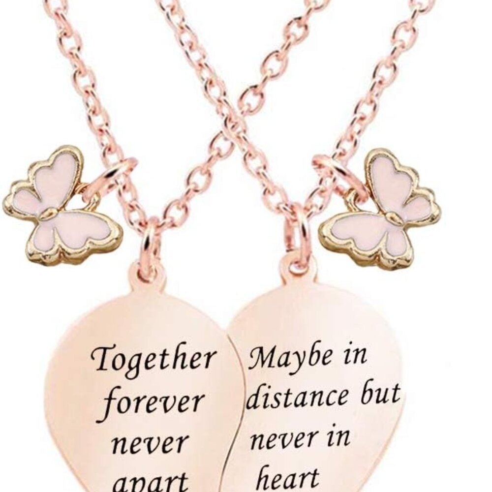BFF Necklace for 2-Valentines Heart Matching Necklace Best Friends Pendant Frien
